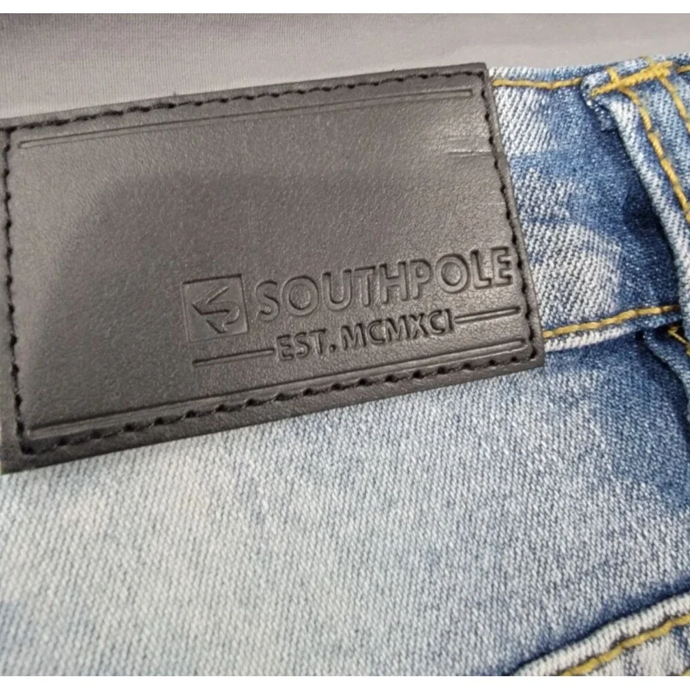 Southpole Skinny Jeans Mens 29x30 Distressed Light Wash Denim Streetwear